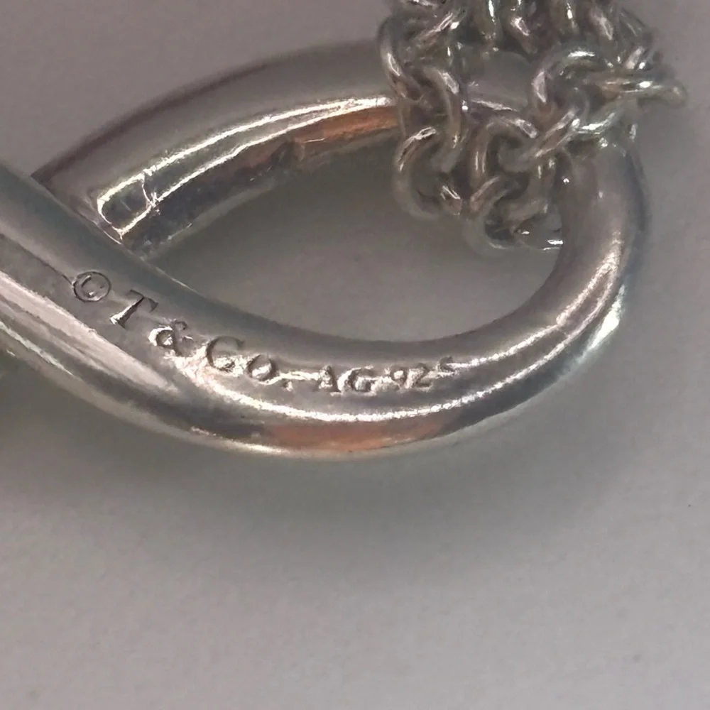 Tiffany & Co. Somerset Blue Enamel Infinity  Necklace Double Chain - Picture 7 of 12